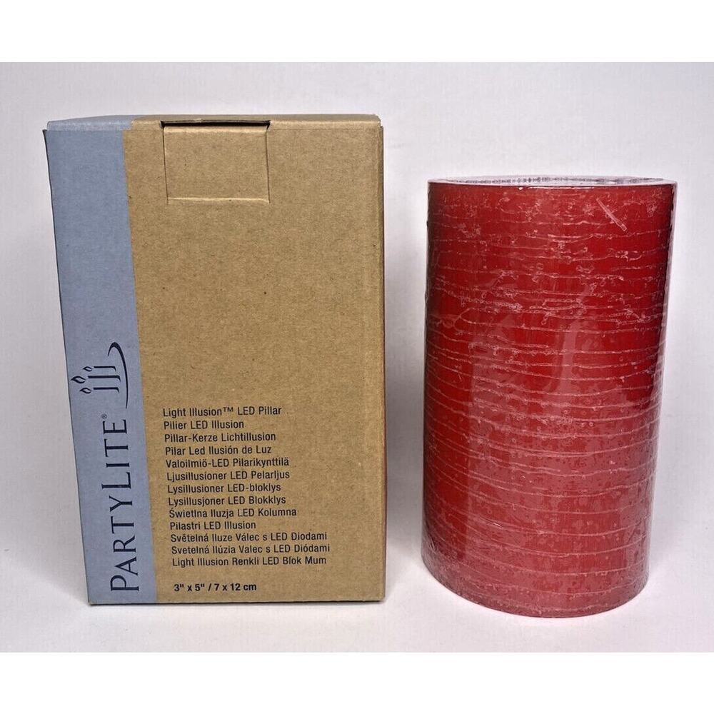 PartyLite Light Illusions Outdoor LED Candle Red 3"x5" P26D/LDR520